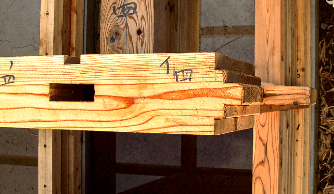 写真:長ほぞ・込み栓